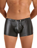 Black Sexy PU Leather Open Crotch Men Boxer Egypt