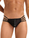 Black Sexy PU Leather Adjustable Elastic Bands Men Thong Egypt