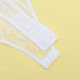 White Sexy Lace Push Up Open Crotch Bodysuit Egypt