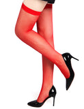 White & Black & Red Sexy Small And Medium Mesh Anti-roll Cuff Fishnet Stockings