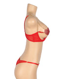 Red Sexy Mesh Heart Chain Bra Set Egypt