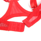 Red Sexy Egypt Mesh Heart Chain Bra Set