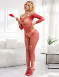 Lingerie Egypt Fishnet Diamonds Long Sleeve Bodystocking