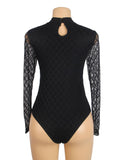 White High Neck Mesh Minimalist Bodysuit