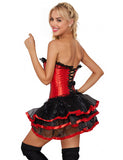 Steel Bones Black Lace Red Corset