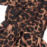 Sexy Leopard Print Chiffon Feather Long Robe Egypt With Belt