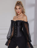 12 Pieces Plastic Black Sexy Lantern Long Sleeves Palace Style Corset Egypt