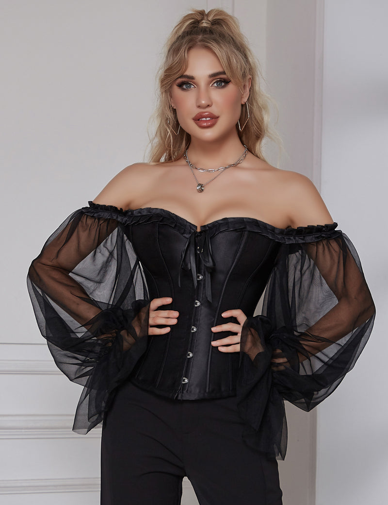 12 Pieces Plastic Black Sexy Lantern Long Sleeves Palace Style Corset Egypt