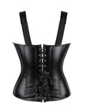 12 Pieces Plastic Bone Black Sexy Faux Leather Palace Style Corset