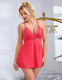 Sexy Modal Lace Deep V Neck Suspender Nightdress Egypt