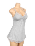 Sexy Modal Spliced Lace Halter Nightgown Egypt