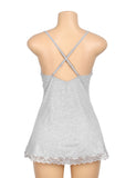 Sexy Modal Spliced Lace Halter Nightgown Egypt