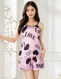 Print Suspender Home Wear Pajama Egypt Set