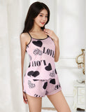 Leopard Print Suspender Home Wear Pajama Set