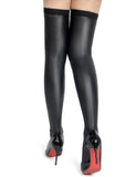 Black Sexy Matte PU Leather Elastic Stockings