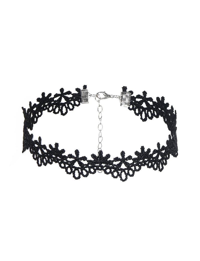Black Sexy Lace Floral Necklace