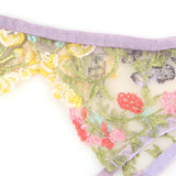 Sexy Egypt Mesh Embroidery Floral Lace Bra Set with Garter Leg Rings