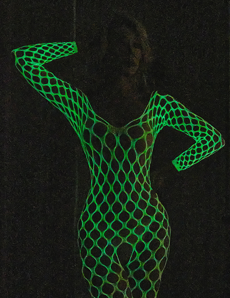 White Sexy Big Mesh Fishnet Long Sleeves Open Crotch Bodystocking Egypt