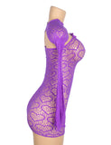 Purple Sexy Heart Shaped Long Sleeves One Piece Dress