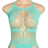 Sexy Jacquard Hollow Out Halter Bodystocking Egypt Dress
