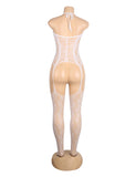 Sexy Jacquard Halter Neck Bodystocking Egypt