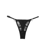 Sexy Lace Ribbon Bow Buckles Waist Adjustable Women Thong