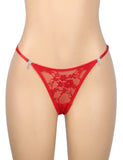 Sexy Lace Ribbon Bow Buckles Waist Adjustable Women Thong