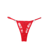 Sexy Lace Ribbon Bow Buckles Waist Adjustable Women Thong