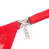 Sexy Lace Ribbon Bow Buckles Waist Adjustable Women Thong