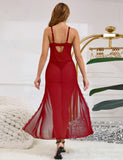 Sexy Mesh Lace Long Split Nightgown Egypt