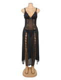 Sexy Egypt Mesh Lace Long Split Nightgown