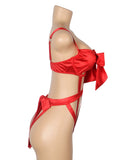 Red Sexy Egypt Hollow Out Bow Tie Bodysuit Lingerie