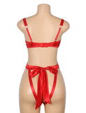 Red Sexy Egypt Hollow Out Bow Tie Bodysuit Lingerie