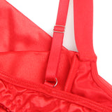 Red Sexy Egypt Hollow Out Bow Tie Bodysuit Lingerie