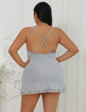 Sexy Modal Spliced Lace Halter Nightgown Egypt