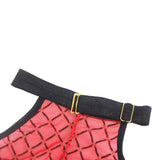 Sexy Egypt Flocked Mesh Halter Neck Crotchless Bodysuit