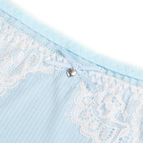 Sexy Striped Fabric Lace Bow Women Underwear