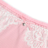 Sexy Striped Fabric Lace Bow Women Underwear
