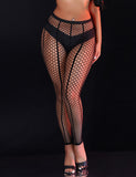 Black Sexy Egypt Fishnet Vertical Striped Pantyhose