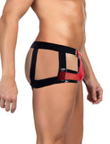 Patent Leather Mesh Sexy Low Waist Men Jockstrap