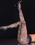 Black Sexy Vine Flower Fishnet Pantyhose