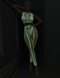 White sexy luminous sleeveless two pieces bodystocking egypt