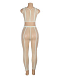 White sexy luminous sleeveless two pieces bodystocking egypt