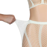 White sexy luminous sleeveless two pieces bodystocking egypt