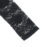 Black Long Sleeves PU Leather Lace Sexy Nightdress