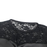 Black Long Sleeves PU Leather Lace Sexy Nightdress