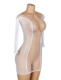 White Glow-In-The-Dark Long Sleeves Bodystocking Egypt