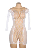 White Glow-In-The-Dark Long Sleeves Bodystocking Egypt