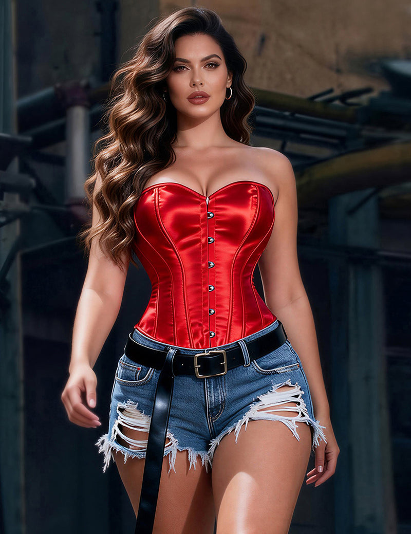 14 Pieces Plastic Bones Sexy Satin Tube Top Palace Style Egypt Corset