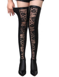 Black Sexy PU Leather Lace Stockings Egypt